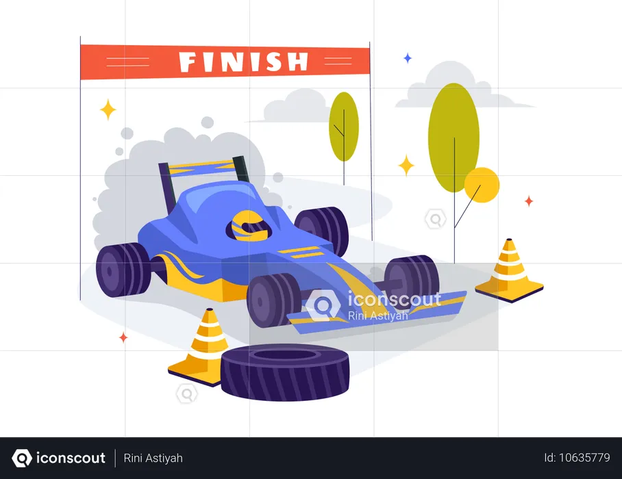 Formula Racing Sport Car  Illustration