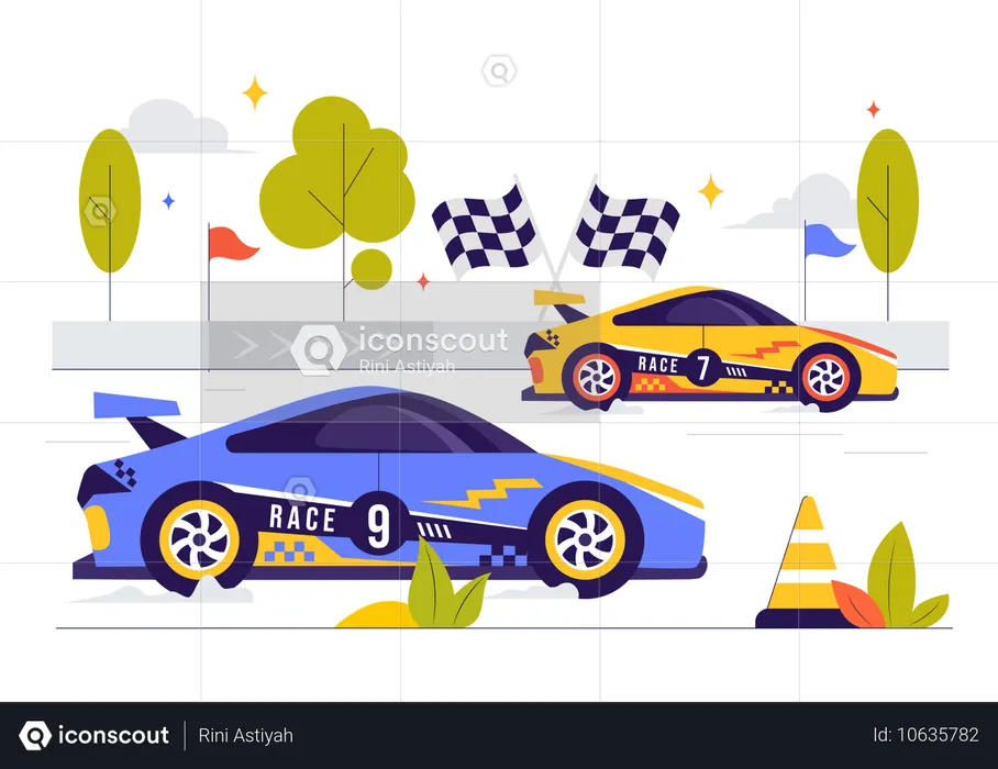 Formula Racing Sport Car  Illustration