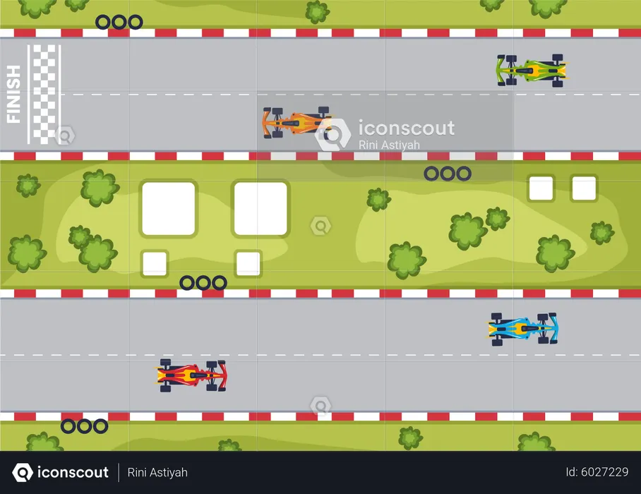Formula racing track  Illustration