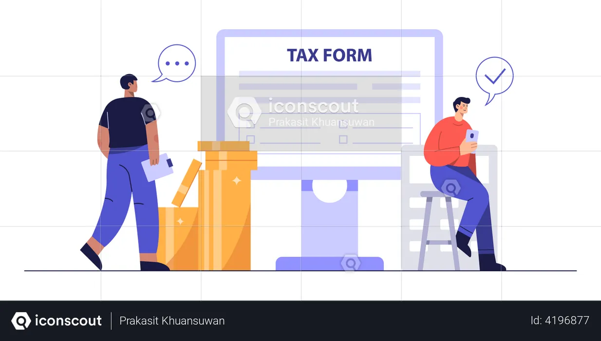 Formulaire d'impôt en ligne  Illustration