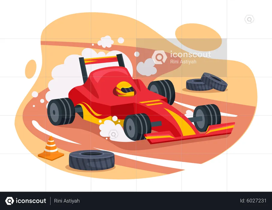 Voiture de sport de course de formule  Illustration