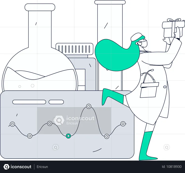 Forscher führt Labortests durch  Illustration