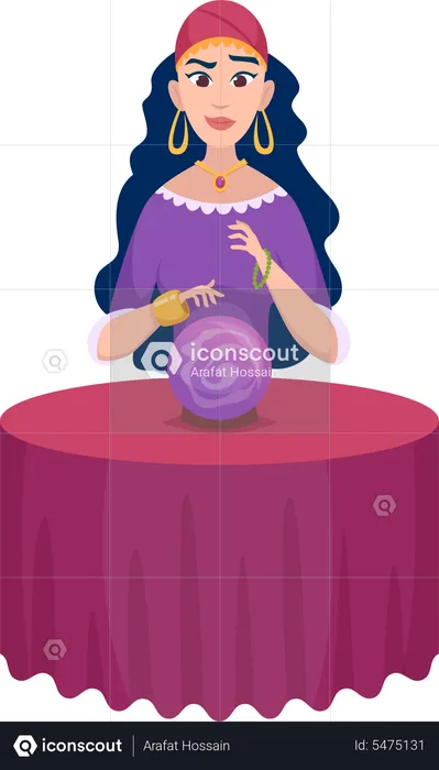 Fortune teller woman  Illustration