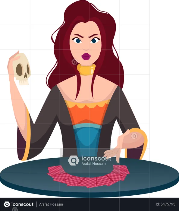 Fortune tellers with magic balls  Illustration