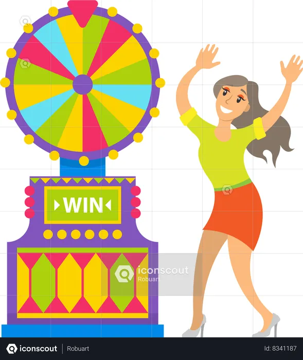 Fortune Wheel Roulette in Casino  Illustration