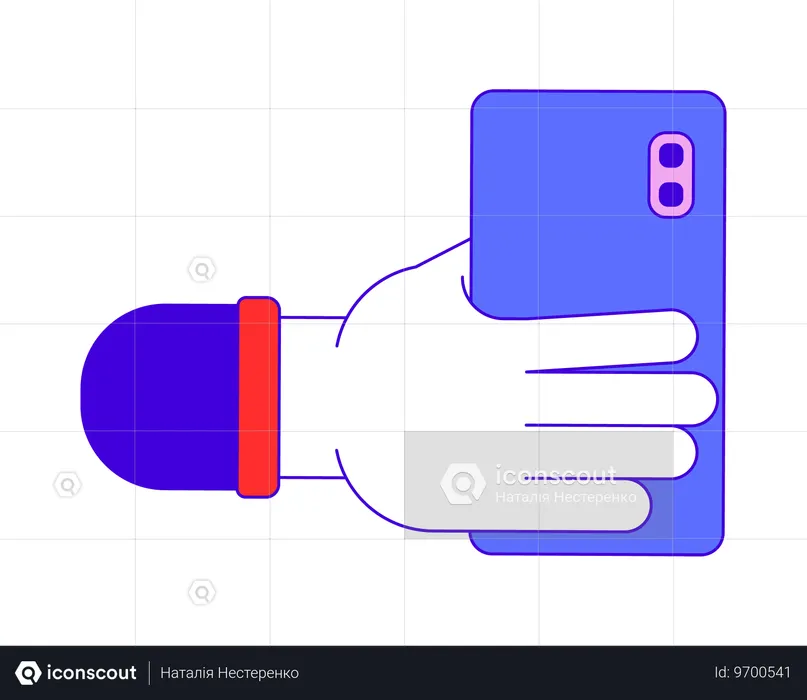 Aufnehmen von Bildern auf Smartphone-Cartoon-menschliche Hand  Illustration