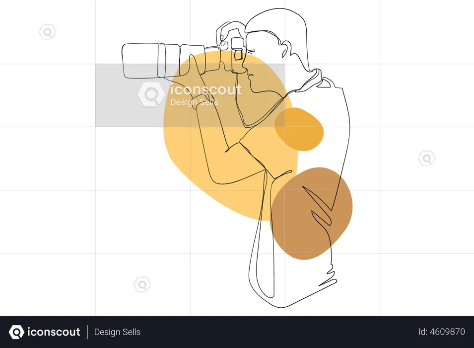 Fotógrafo haciendo clic en la foto  Illustration