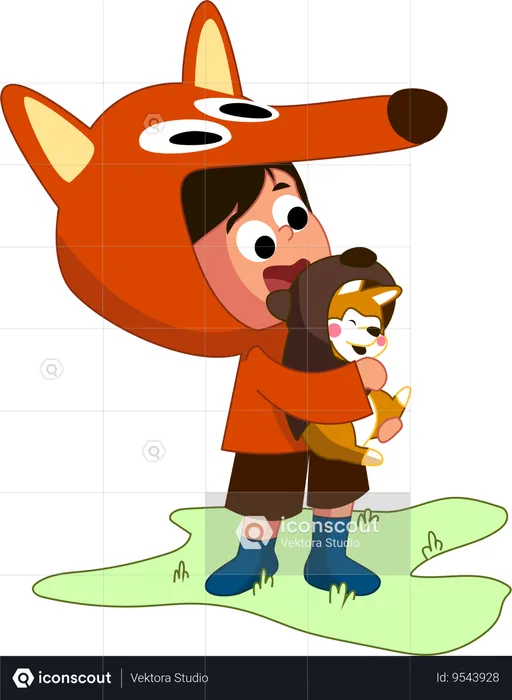 Fox Costume Play  Illustration
