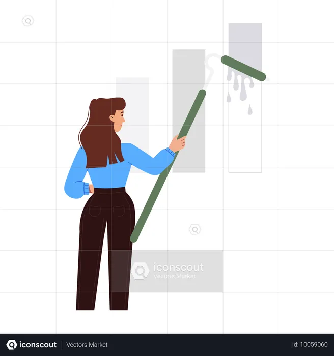 Weibliche Analyse Business-Chart  Illustration