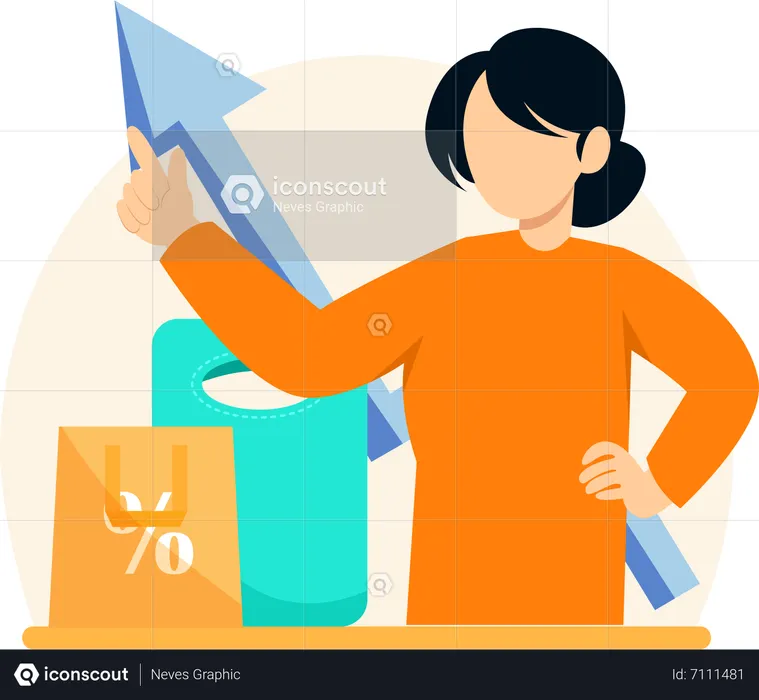 Frau beim Online-Shopping  Illustration