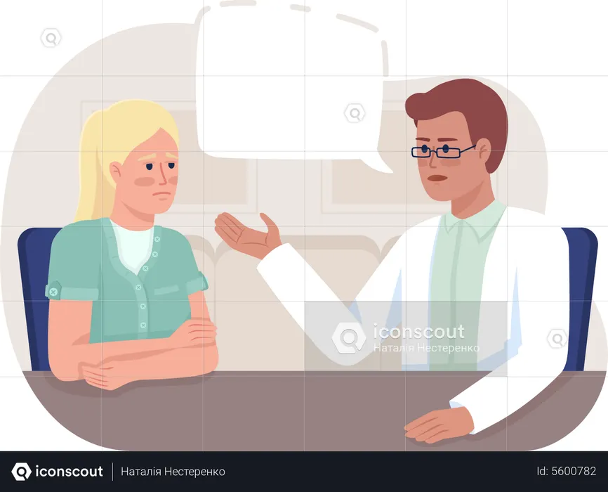Frau besucht Therapeutin  Illustration