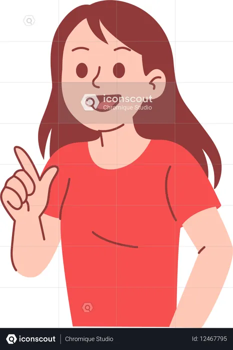 Frau erklärt ihre Idee  Illustration