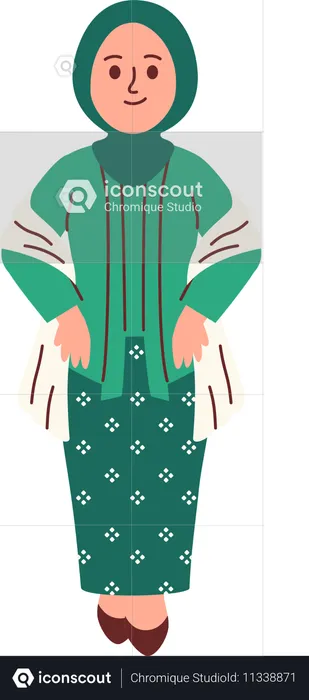 Frau in Kebaya-Kleidung  Illustration