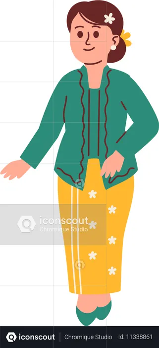 Frau in Kebaya-Kleidung  Illustration