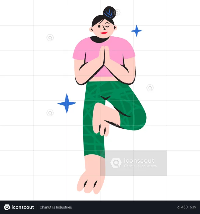 Frau in Yogapose  Illustration