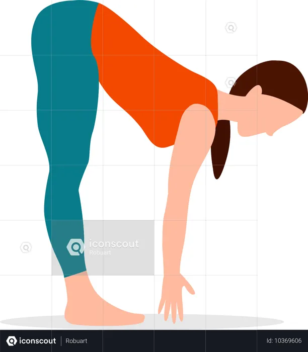 Frau macht Yoga in Berghaltung  Illustration