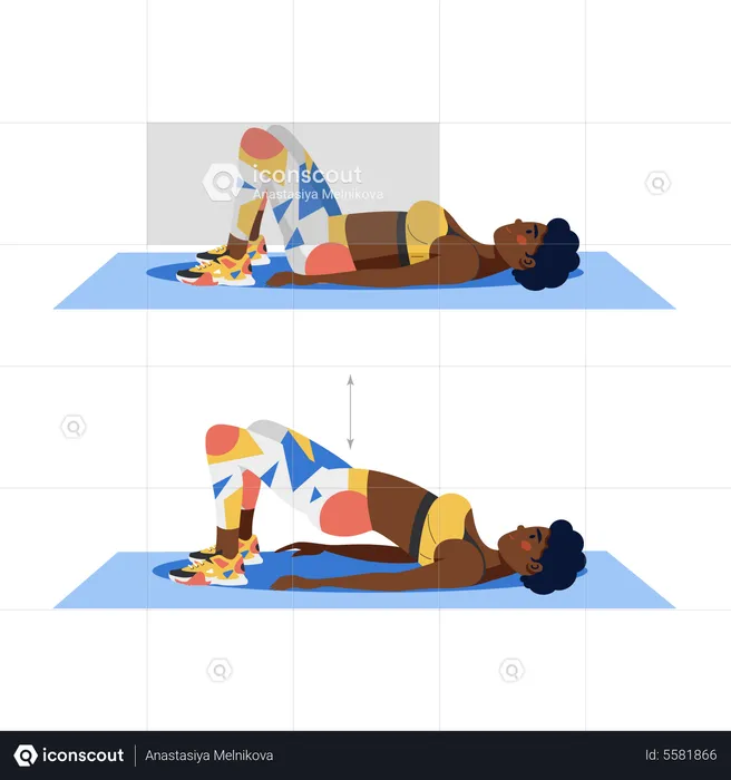 Frau macht Glute Bridge-Übung  Illustration