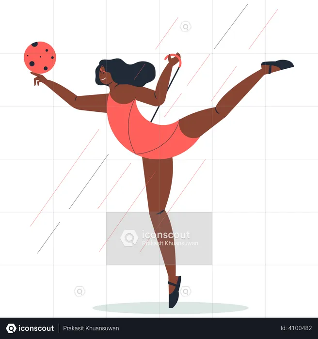 Frauen machen Gymnastiktanz  Illustration