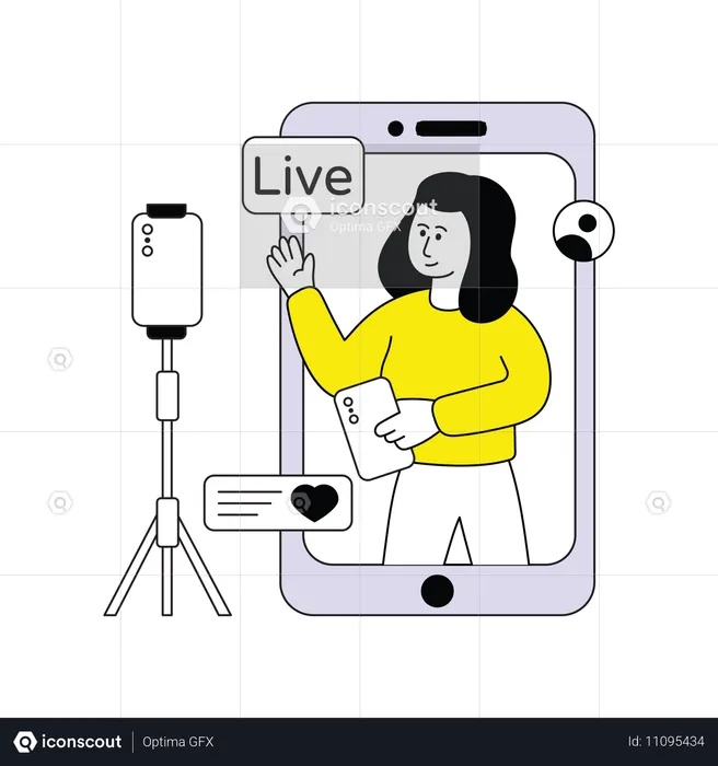 Frau macht Live-Streaming  Illustration