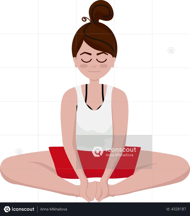 Frau macht Schmetterlings-Asana  Illustration