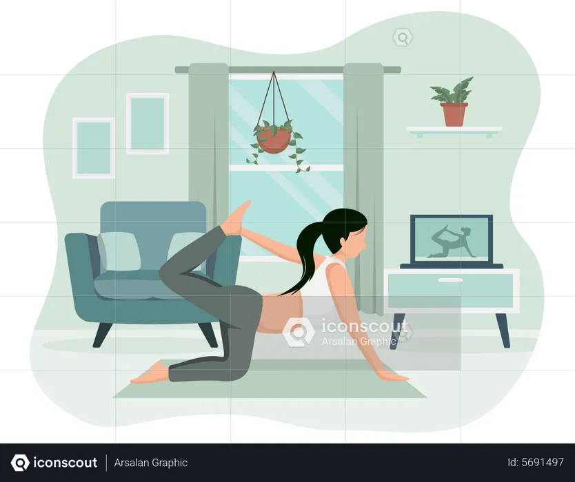 Frau macht Yoga  Illustration