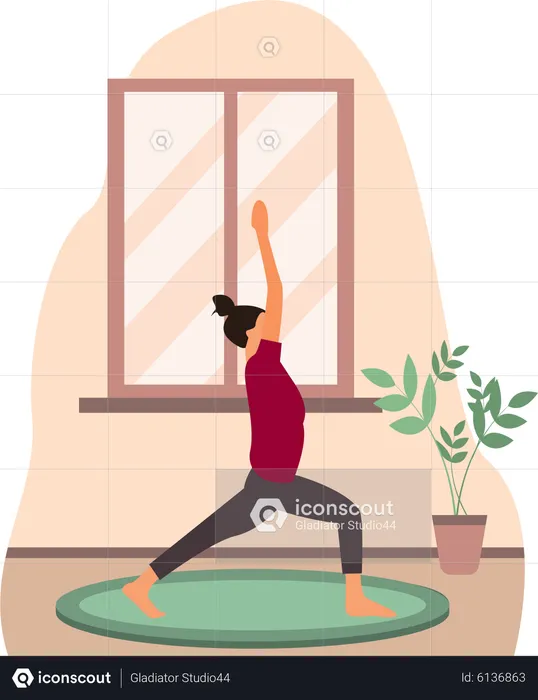 Frau macht Yoga  Illustration