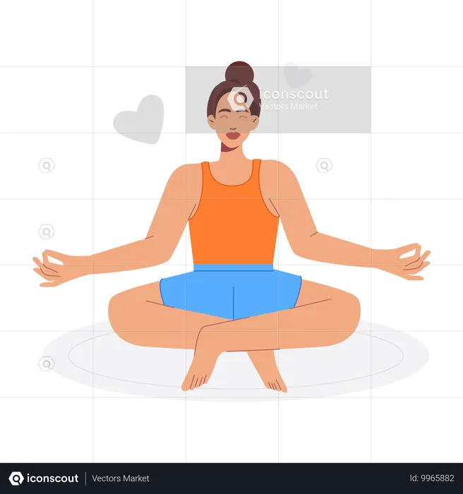 Frau macht Yoga-Übungen  Illustration