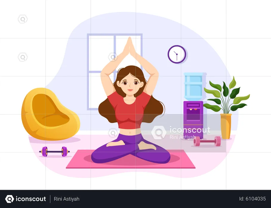 Frau macht Yoga-Übungen  Illustration