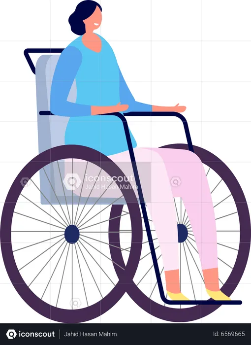 Frau mit Behinderung  Illustration