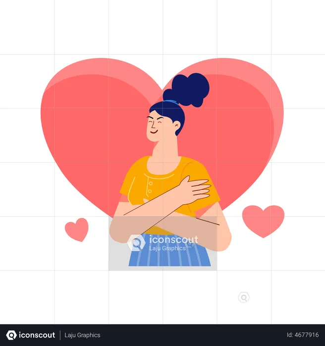 Frau mit Selbstliebe  Illustration