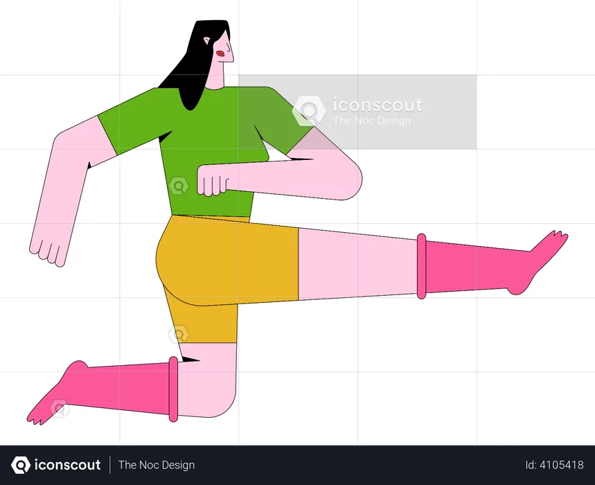 Frau spielt Fußball  Illustration