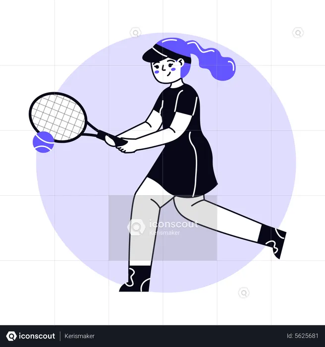 Frau spielt Tennis  Illustration