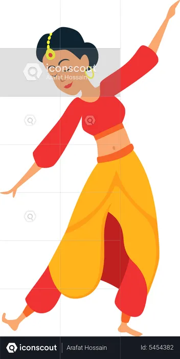 Frau beim Bharatnatyam-Tanz  Illustration