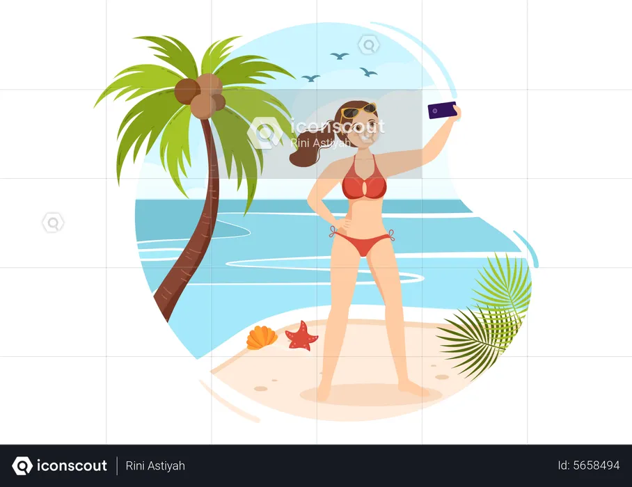 Frau im Bikini  Illustration