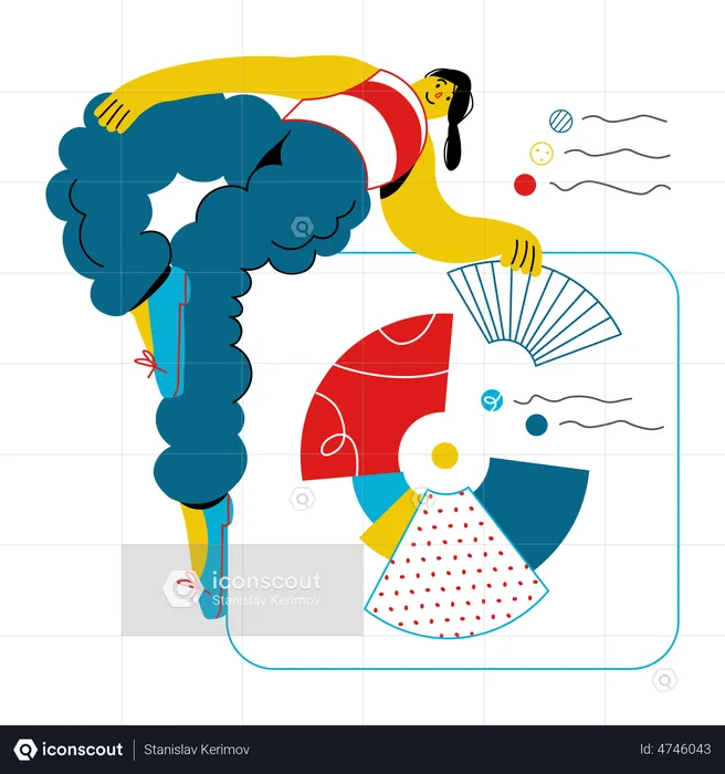 Frau zeigt Statistik  Illustration