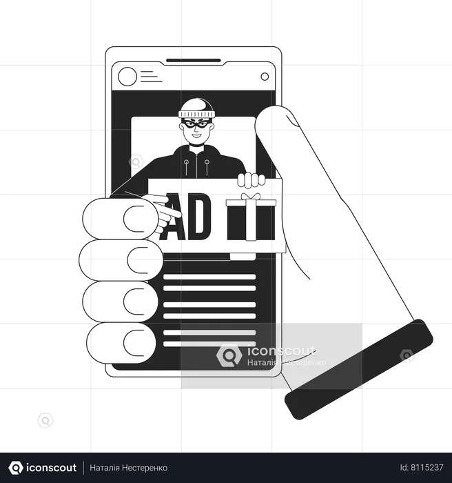 Fraude publicitario en smartphone  Ilustración