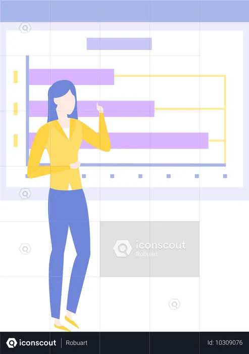 Frauen halten statistische Präsentation  Illustration