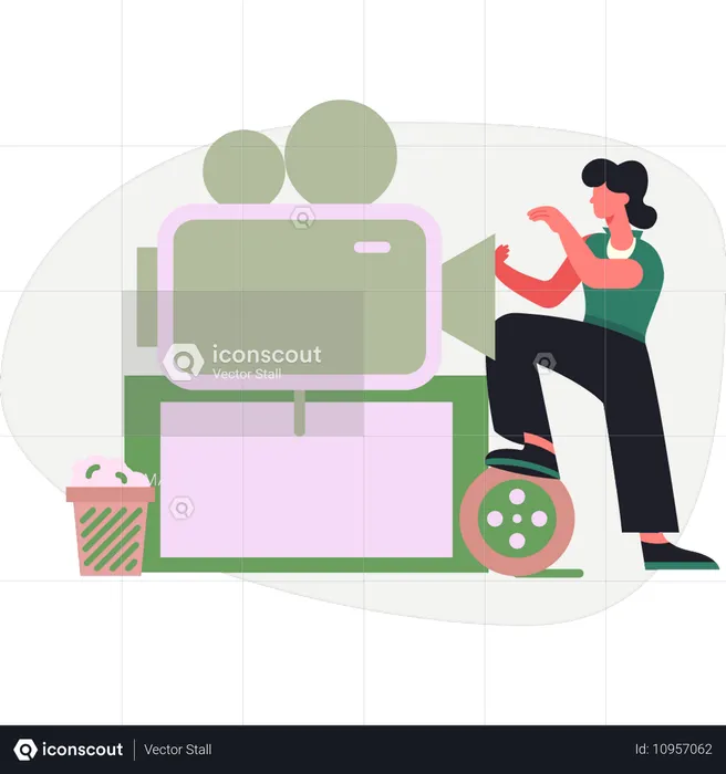 Frauen kommunizieren online  Illustration