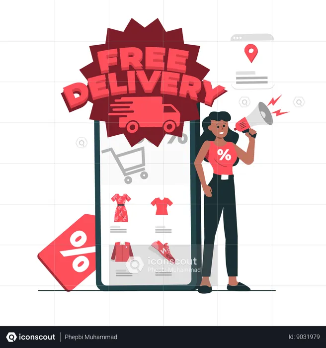 Free Delivery Promotion  Illustration