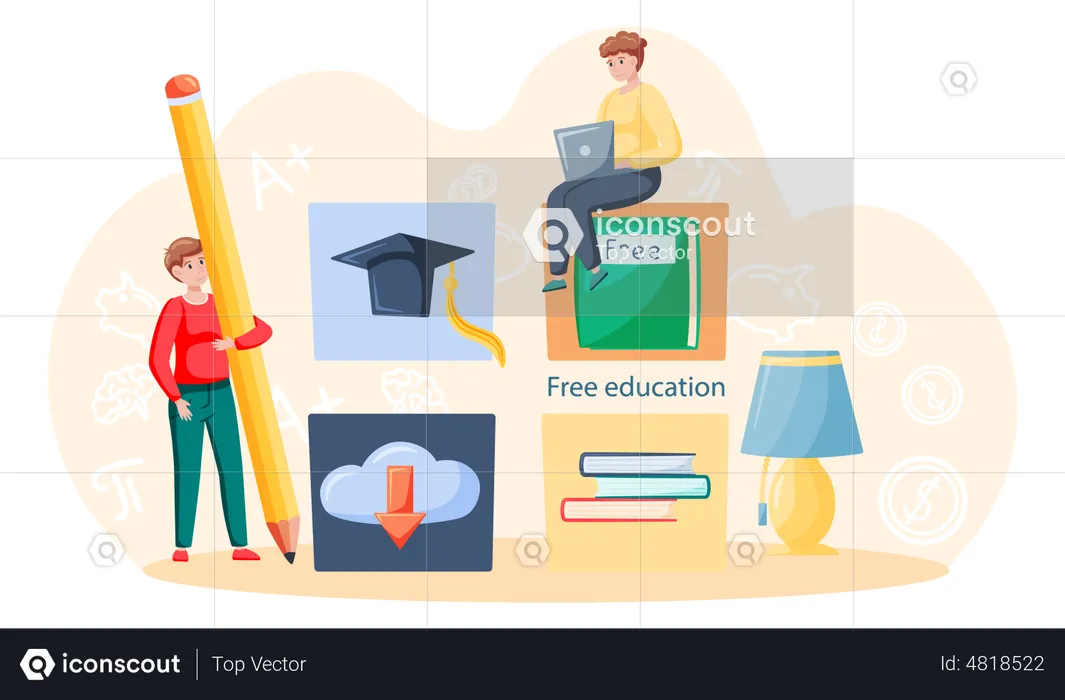 Free education platform  Illustration