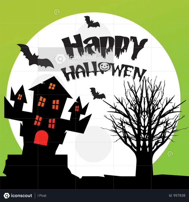 Free Halloween Castle  Illustration