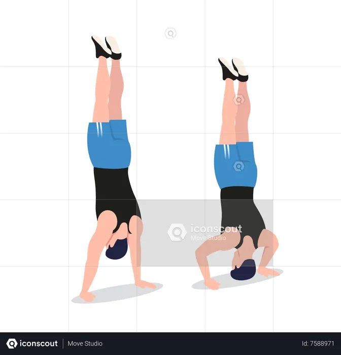 Free handstand pushup  Illustration