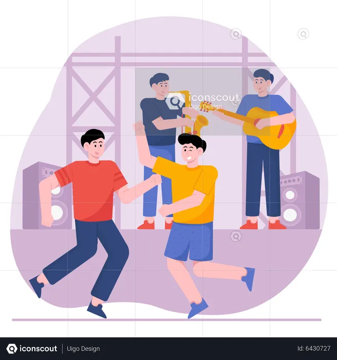 Free Music Party  Illustration