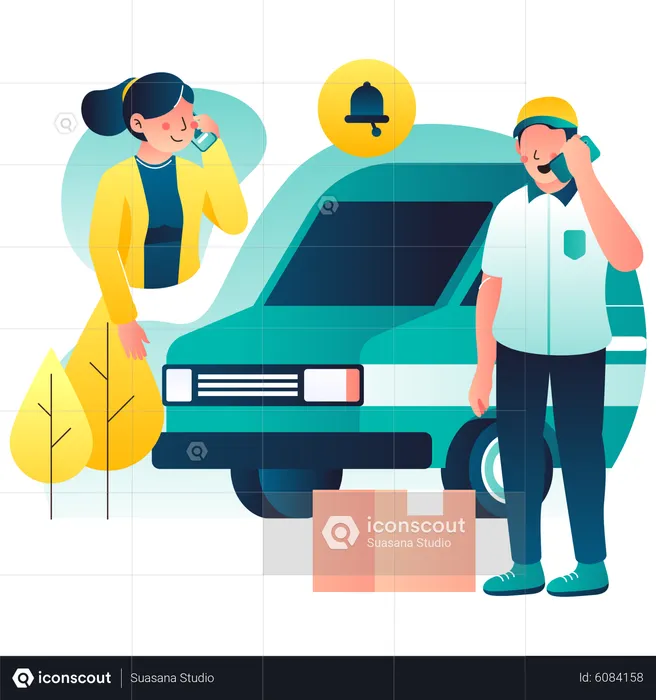 Free Pickup Delivery Service  Illustration