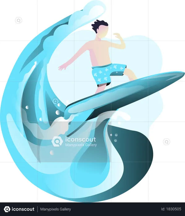 Free Surfing  Illustration