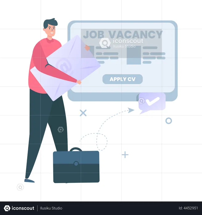Applying for a job via email  Illustration