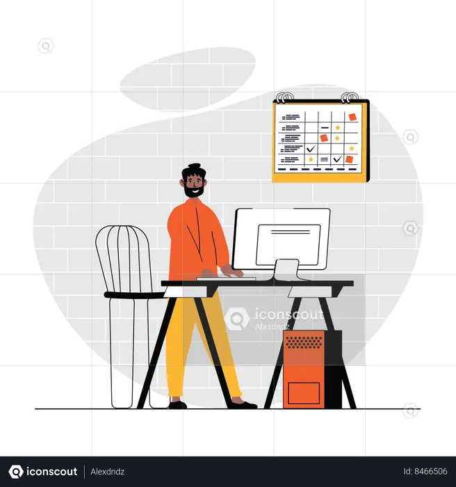 Freelancer doing work from home  Illustration