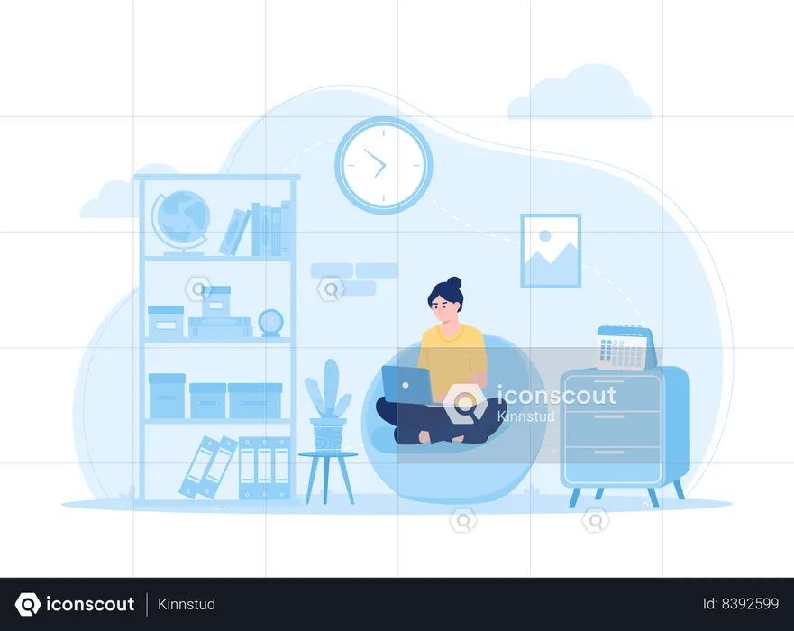 Freelancer work from home  Illustration