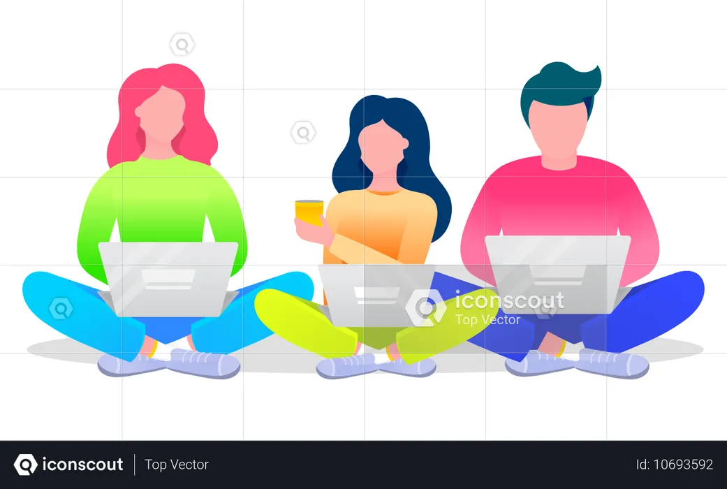 Freelancers Working on Startup Ideas  Illustration