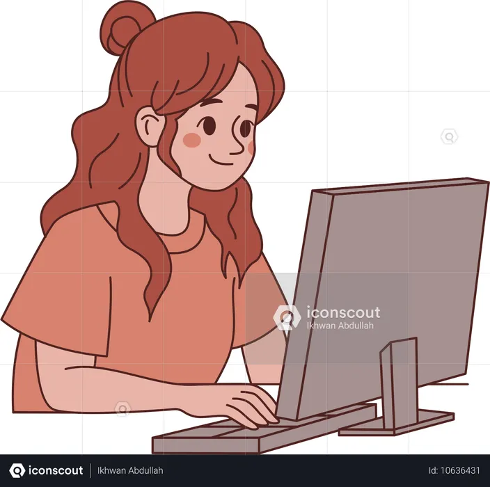 Freelancing woman  Illustration